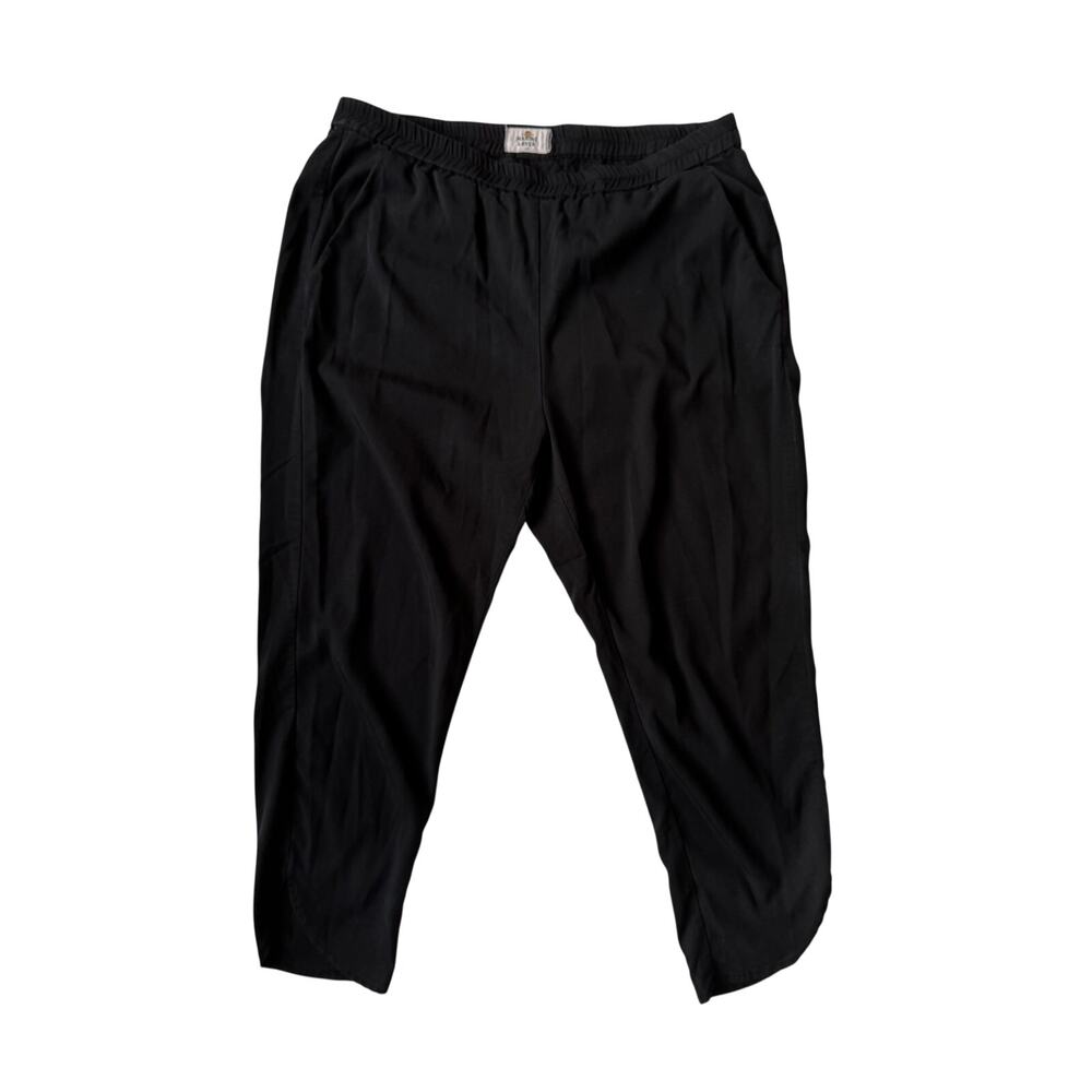 Marine Layer Allison Pant LP Large Petite Black Modal Cropped Tapered Elastic - Picture 3 of 16
